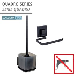 WENKO WC-Garnitur Vacuum-Loc Quadro | Schwarz