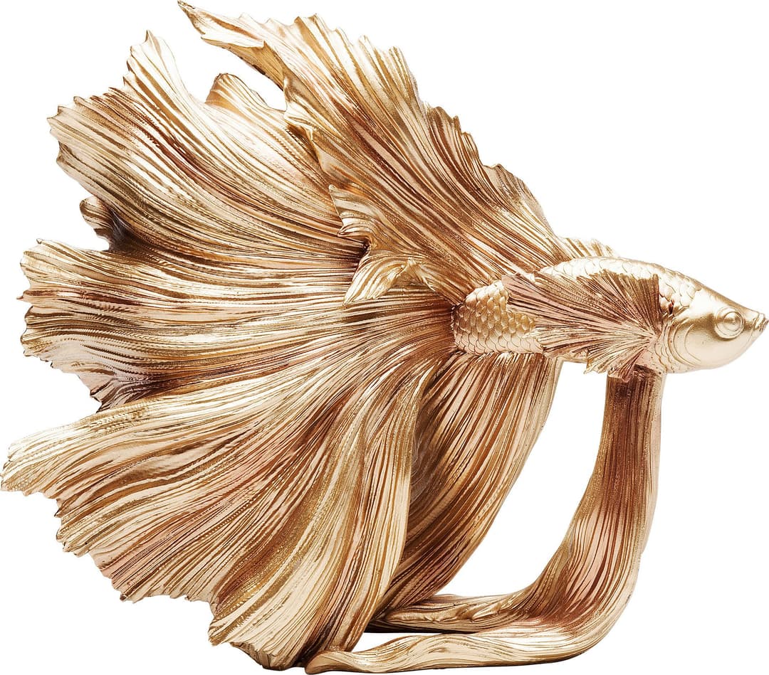 Kare Design Dekofigur Betta Fish Gold Klein | Gold