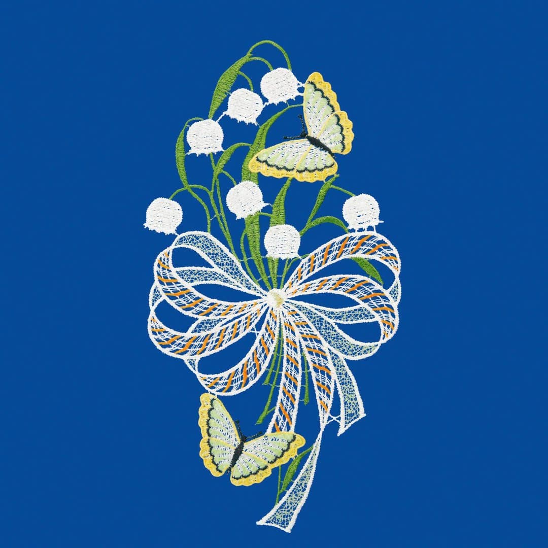 W. Reuter & Sohn - Plauener Spitze® Fensterbild "Maiglöckchen"
