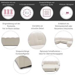 DOMO collection Ecksofa Flores Schlafsofa | Mehrfarbig