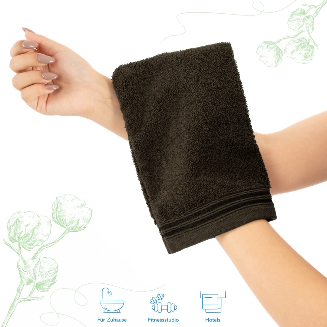 HAMMETEX Waschlappen 2er-Set | Braun
