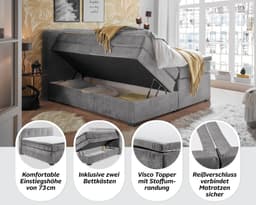 ED EXCITING DESIGN Boxspringbett Fanes | Grau
