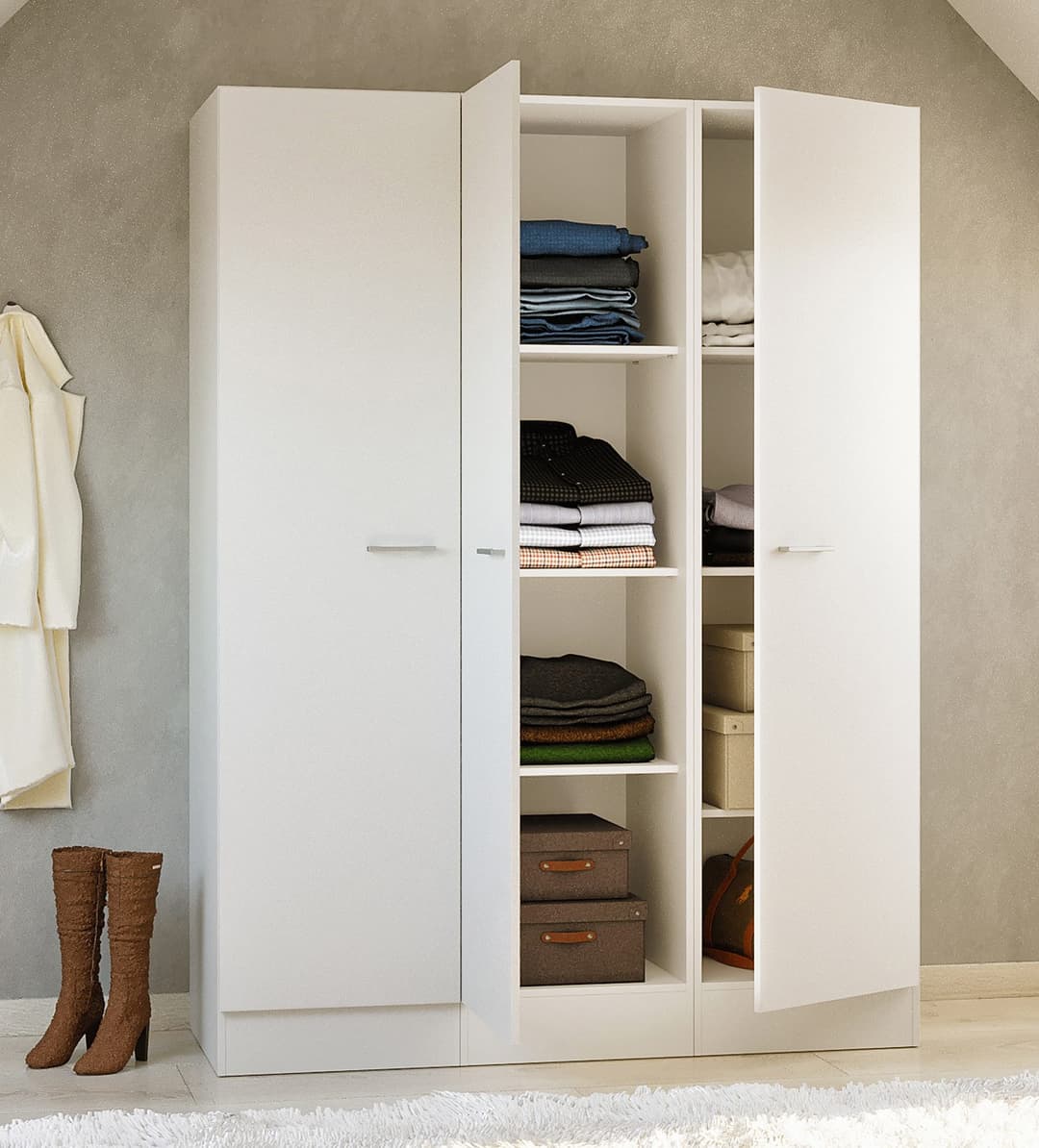 Flex-Well LUCCA Mehrzweckschrank-Set | Weiß