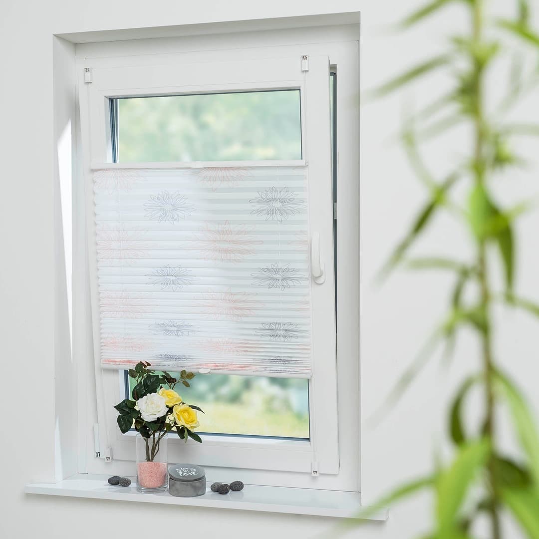 Liedeco Plissee Blume grau | Grau