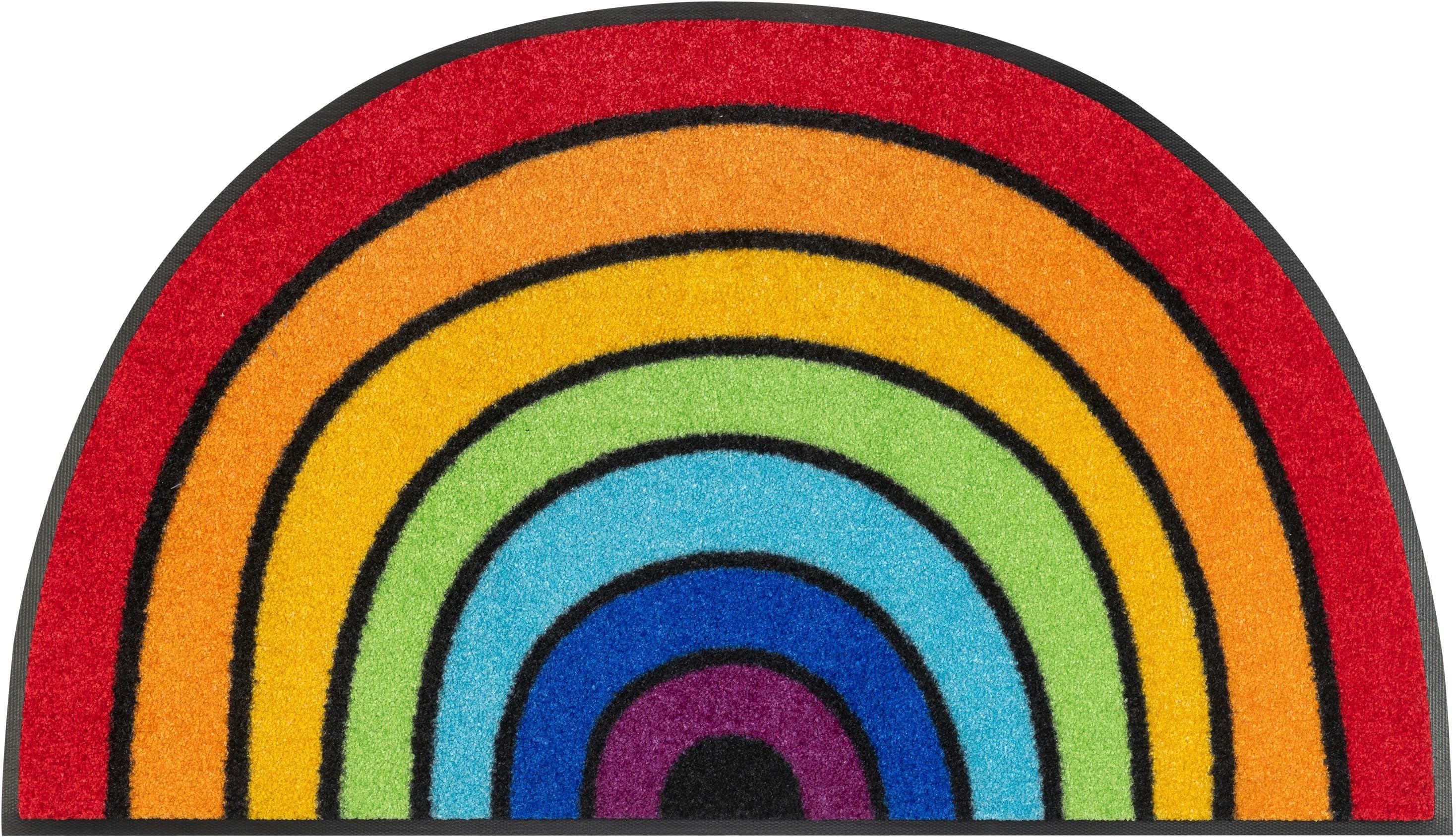 wash+dry by Kleen-Tex Fußmatte Round Rainbow | Mehrfarbig