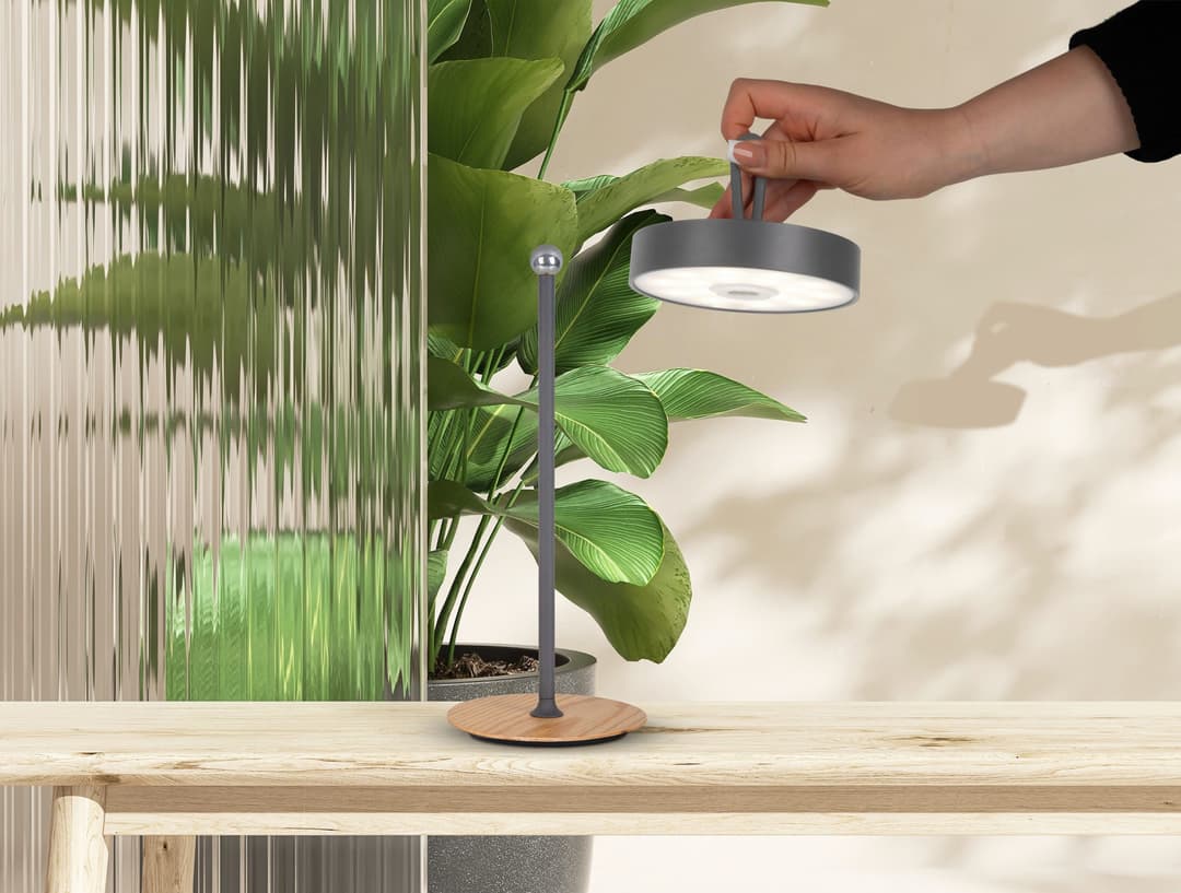 OTTO home LED Tischleuchte Ellvra | Grau