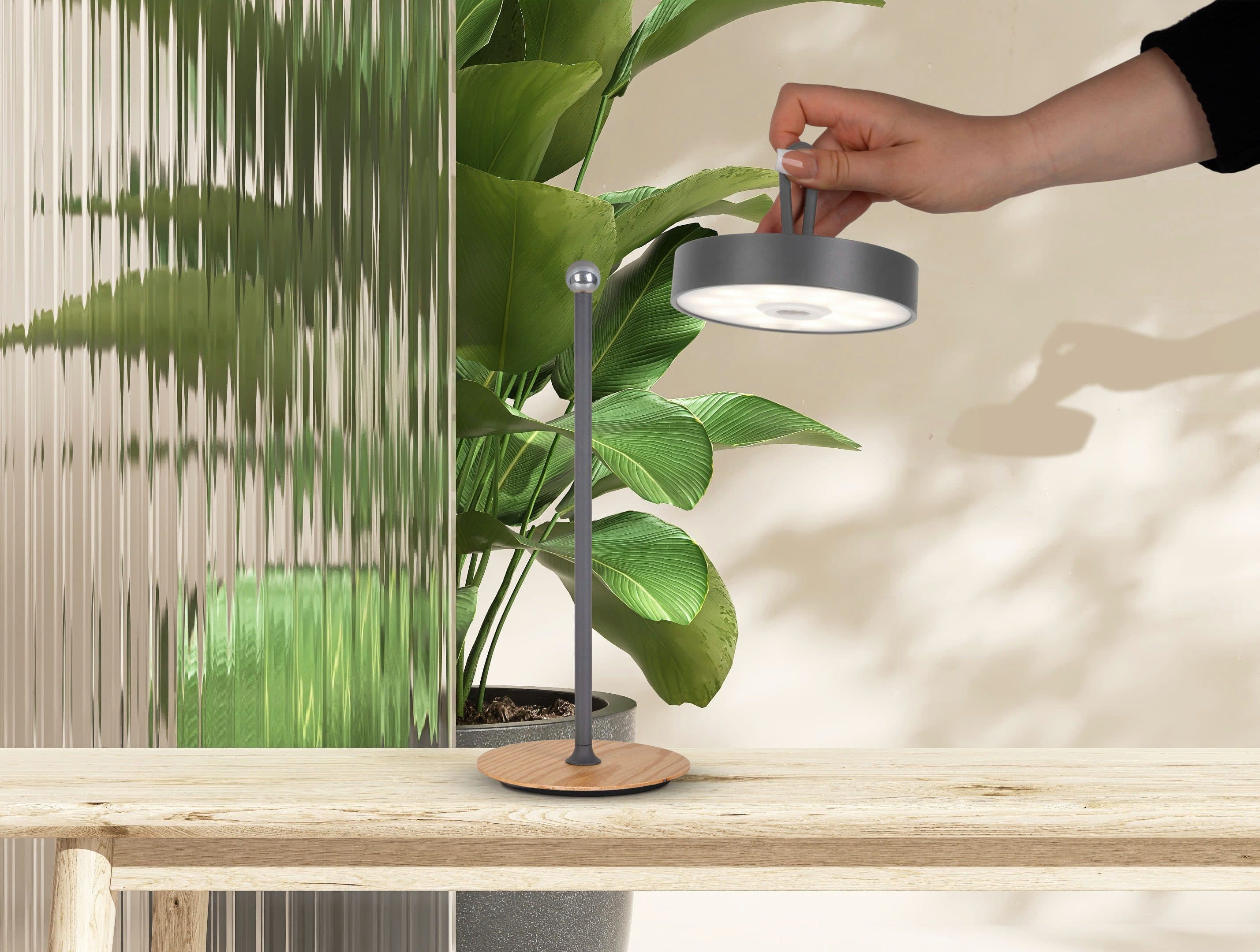 OTTO home LED Tischleuchte Ellvra | Grau