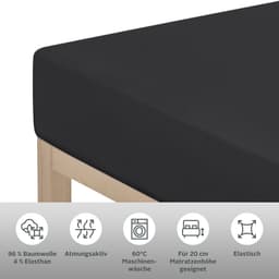 OTTO home Spannbettlaken Cremona | Schwarz