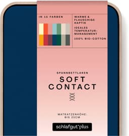 Schlafgut Spannbettlaken Soft Contact | Blau