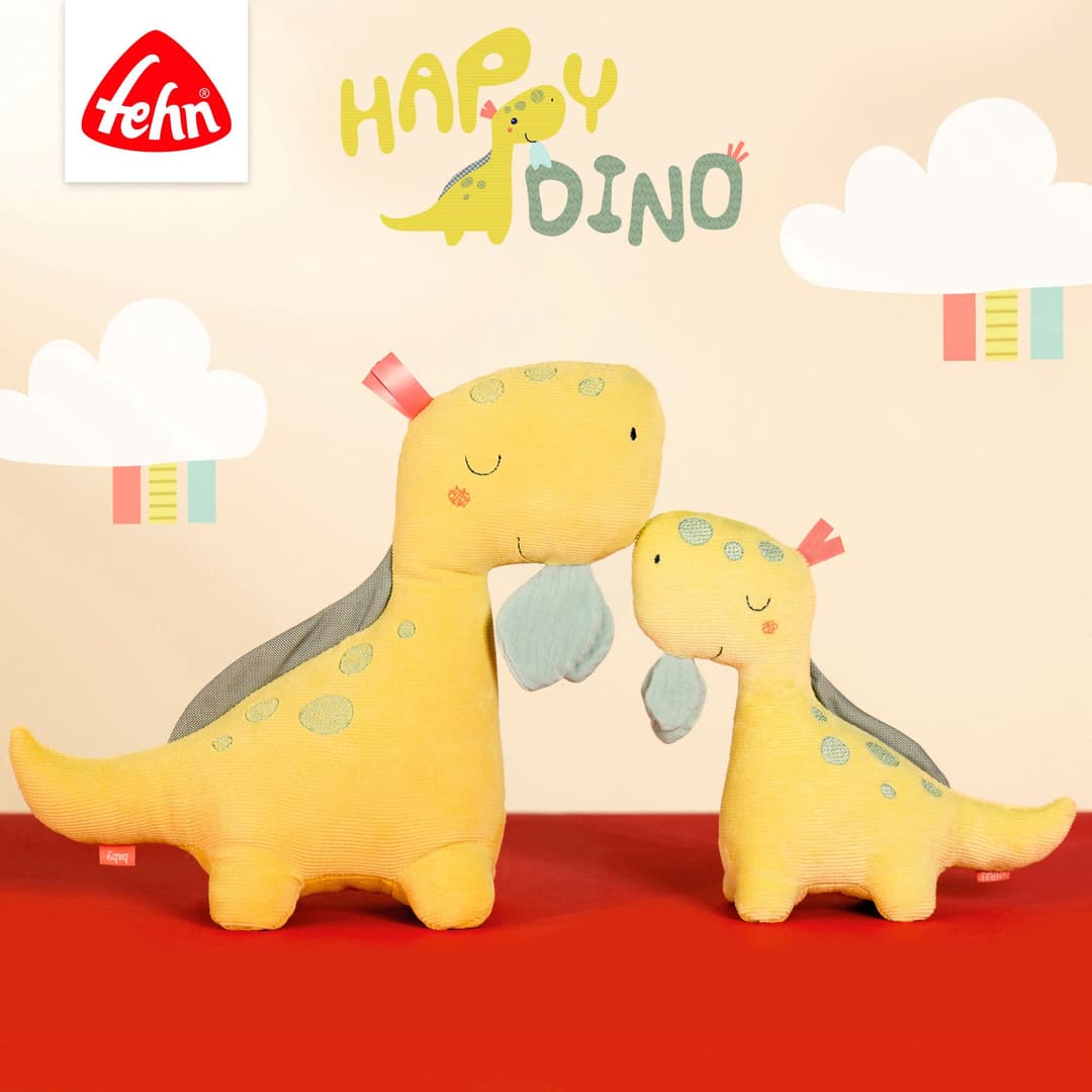 Fehn Kuscheltuch Happy Dino, Schmusetuch | Mehrfarbig