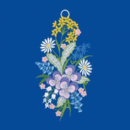 W. Reuter & Sohn - Plauener Spitze® Fensterbild "Blumenstrauß" farbig