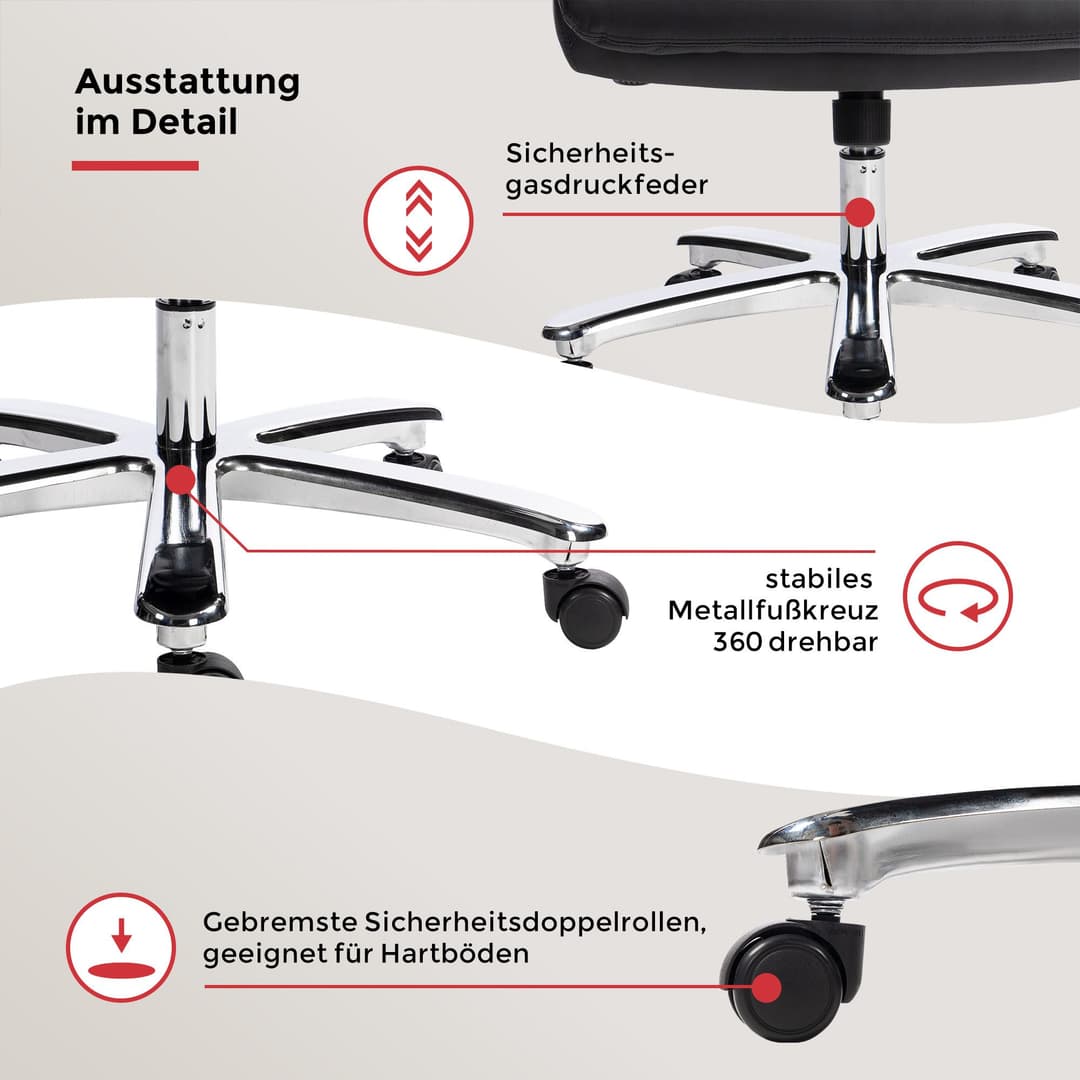 Duo Collection Chefsessel Federico 180 kg | Schwarz