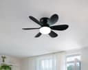 Reality Leuchten LED Deckenleuchte LUND mit Ventilator | Schwarz 2