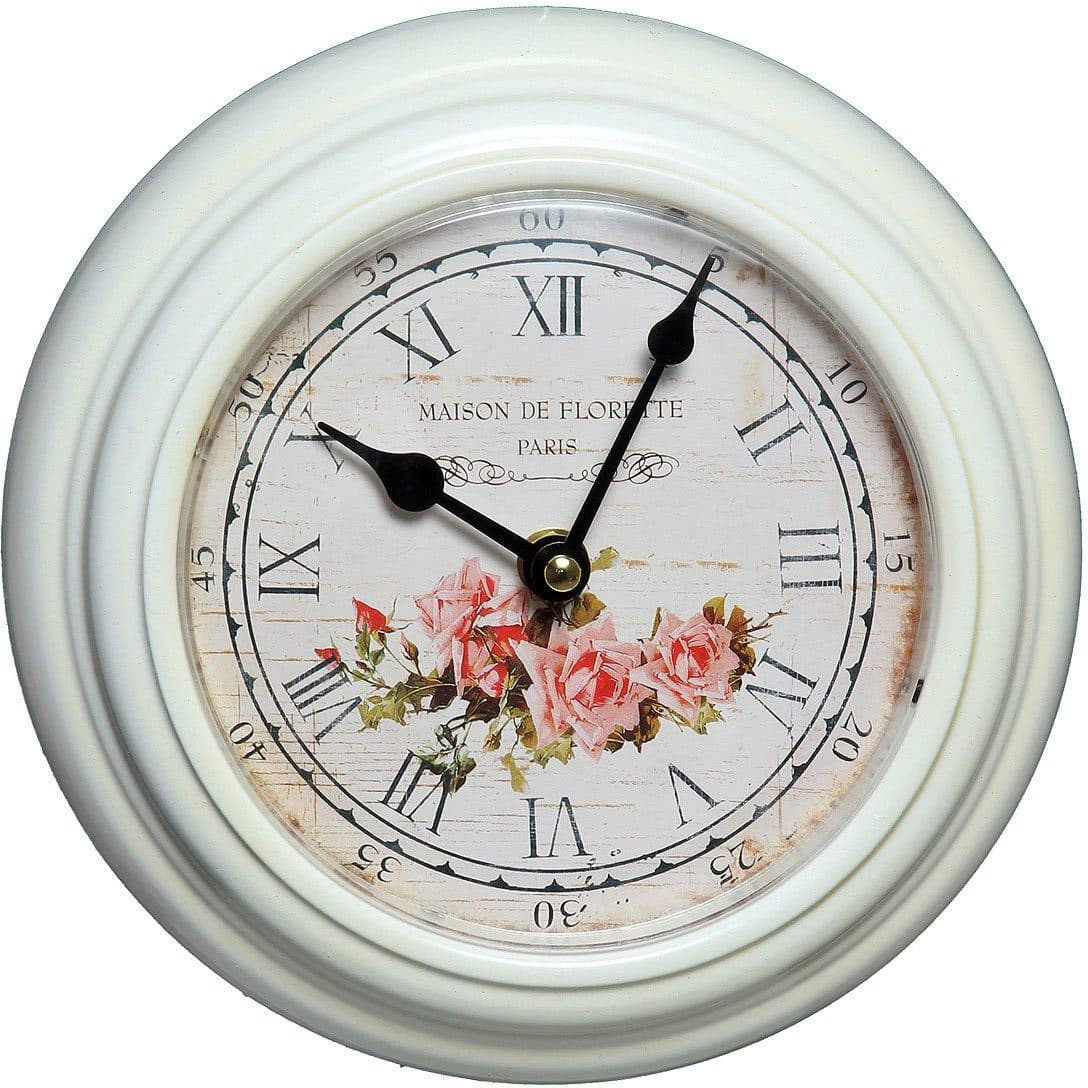 Ambiente Haus Wanduhr Rosen | Weiß