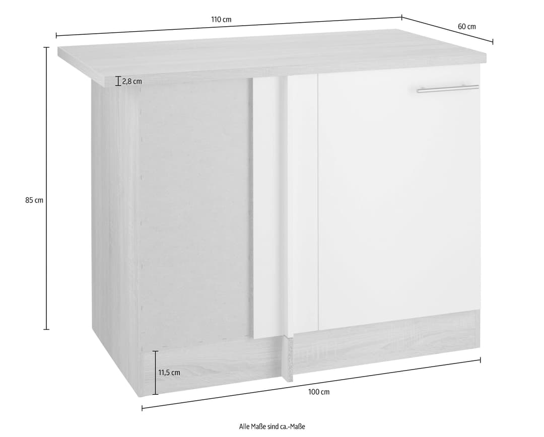 OPTIFIT Eckunterschrank Kalmar | Grau