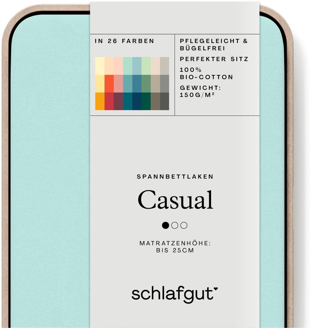 Schlafgut Casual Spannbettlaken | Türkis