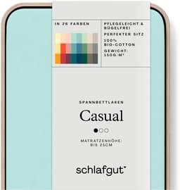 Schlafgut Casual Spannbettlaken | Türkis