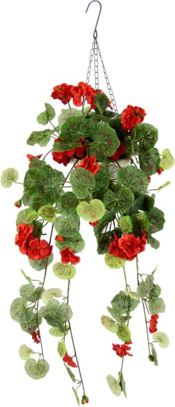 Kunstblume Geranien-Hänger | Rot