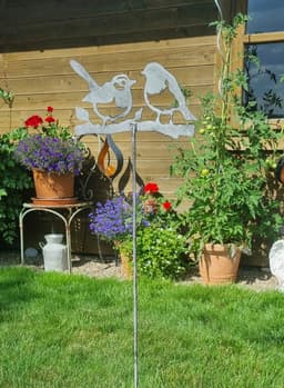 Ambiente Haus Gartenstecker Vogel | Grau