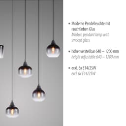 JUST LIGHT Pendelleuchte ZEA | Schwarz