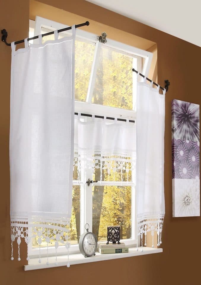 HOSSNER - ART OF HOME DECO Querbehang Großglockner | Weiß