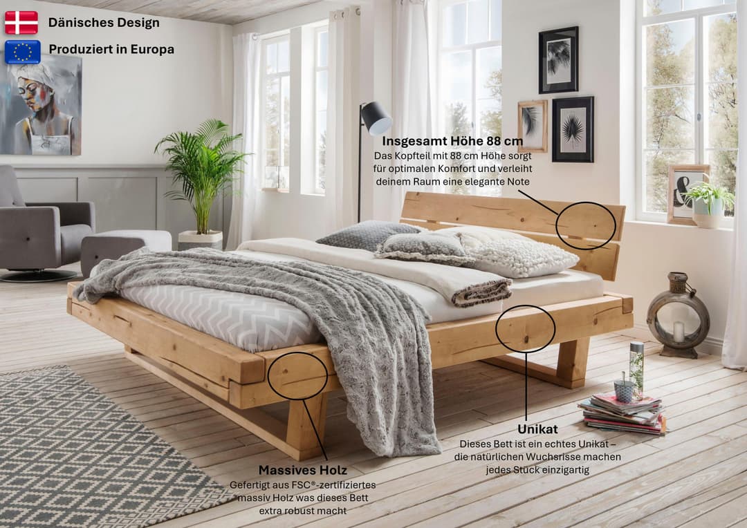 Home affaire Massivholzbett Ultima | Holztöne