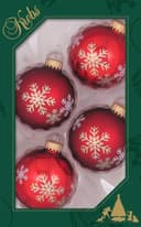 Krebs Glas Lauscha Weihnachtsbaumkugel Schneestern | Rot