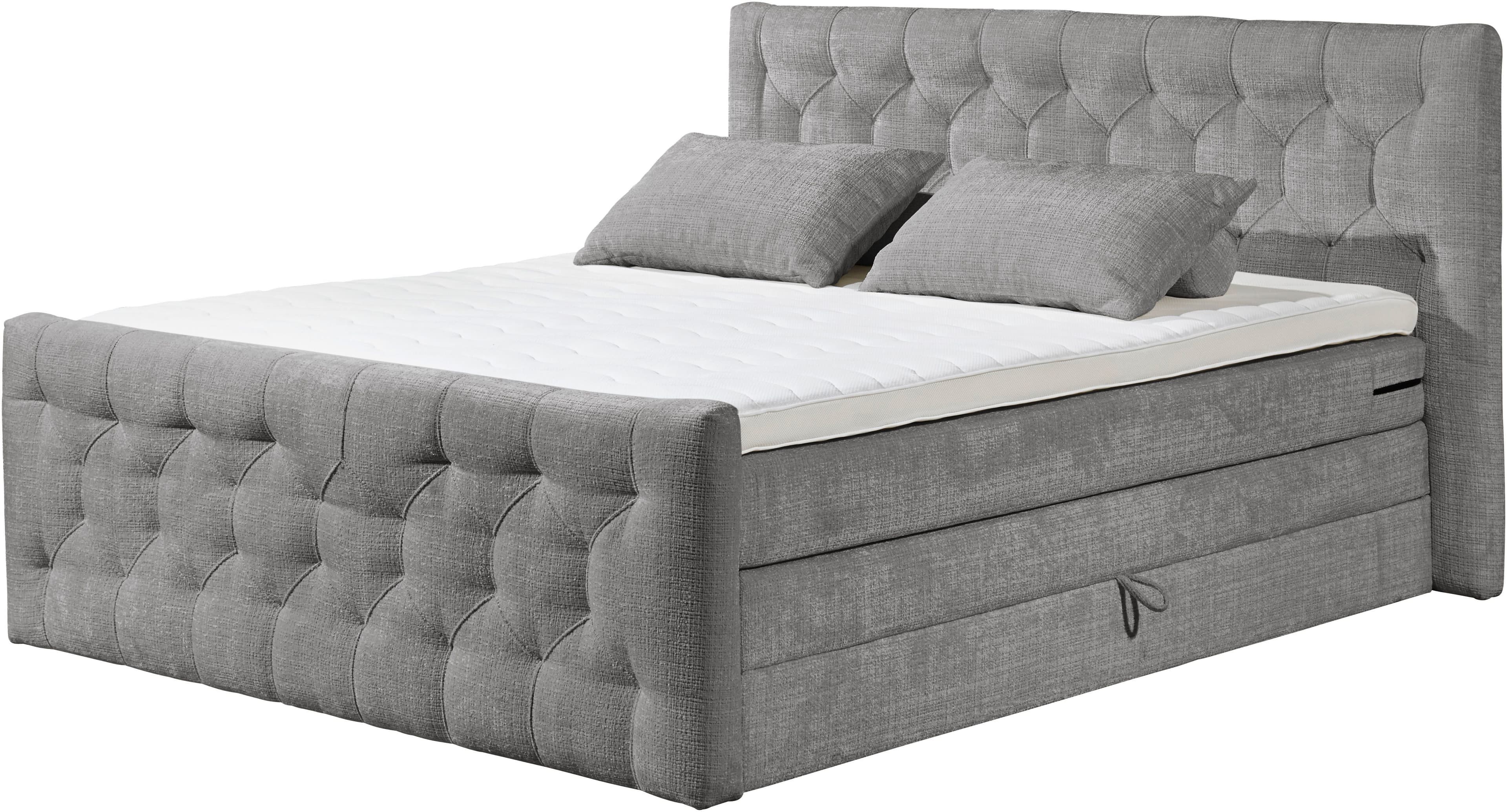 ED EXCITING DESIGN Boxspringbett "Cashfield" | Grau