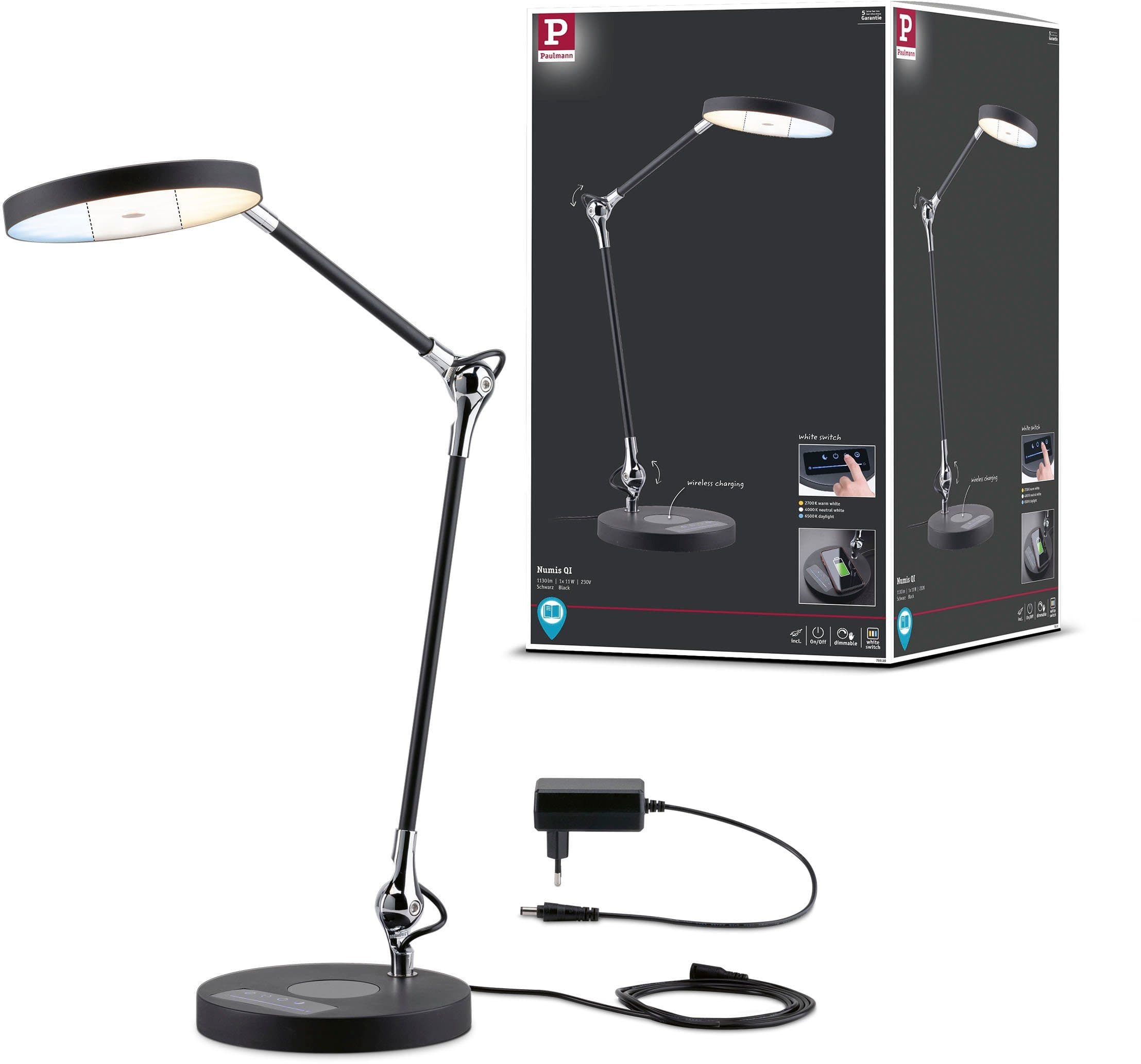 Paulmann LED Schreibtischlampe Numis | Schwarz
