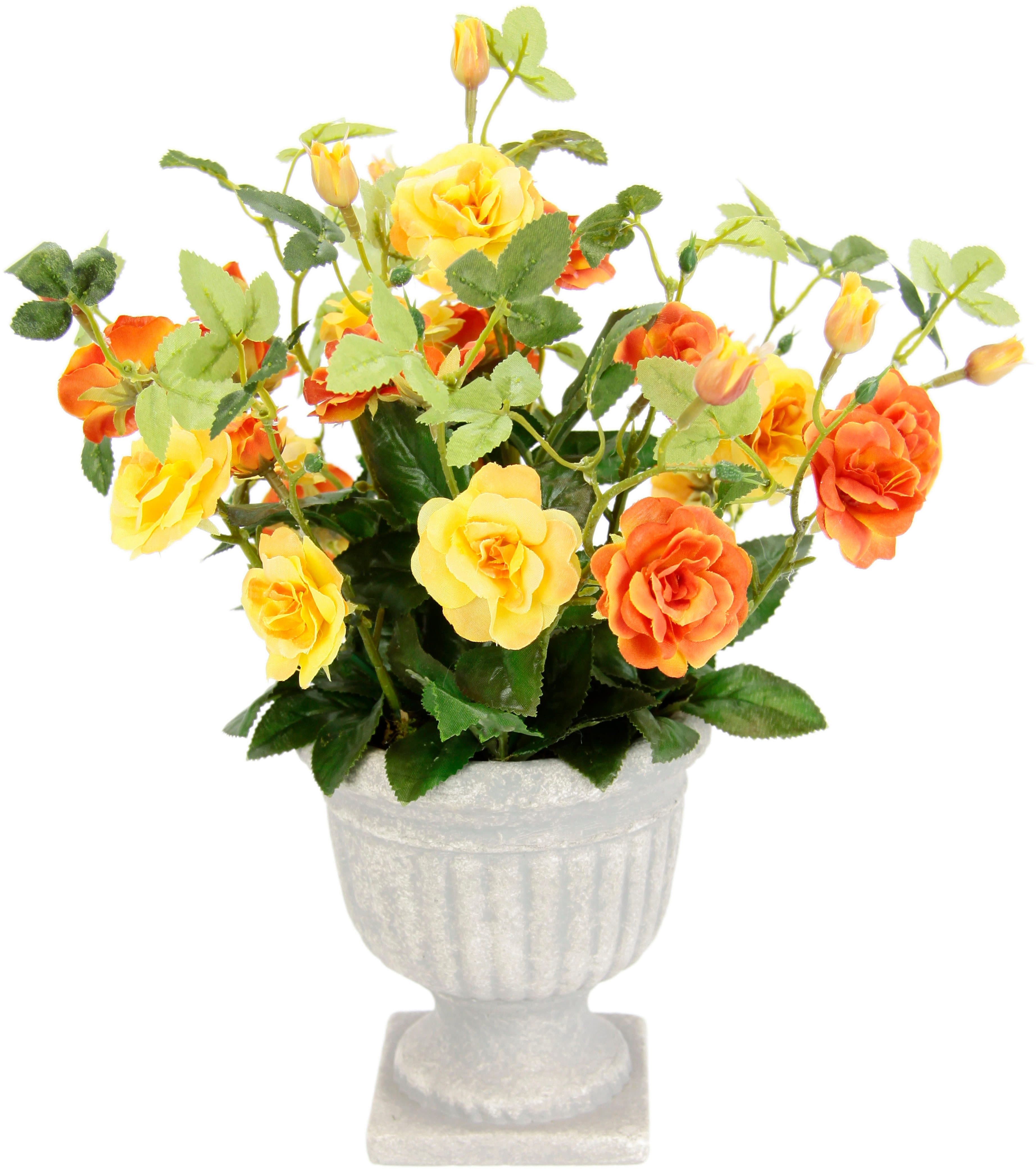 Kunstblume Rosen im Pokal | Mehrfarbig