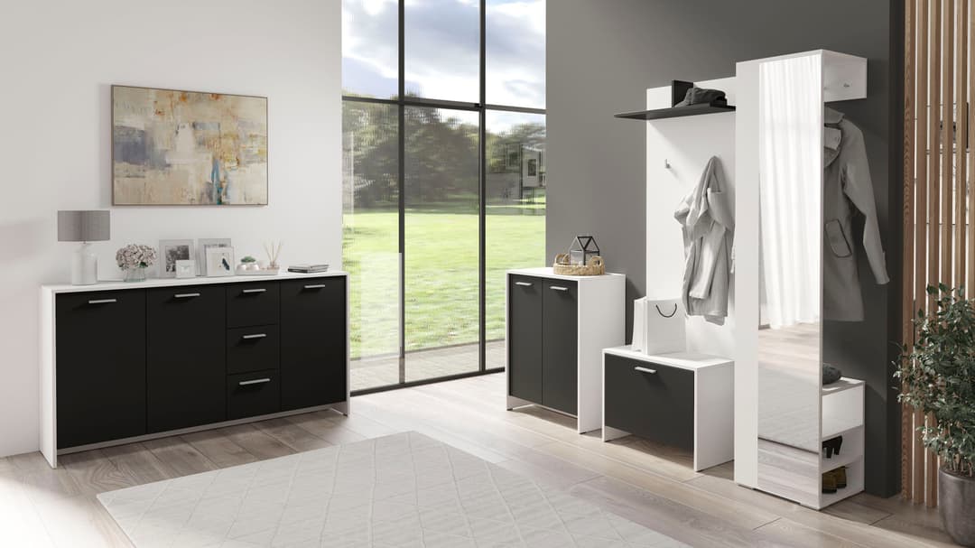 byLIVING Garderobenpaneel Ben | Weiß