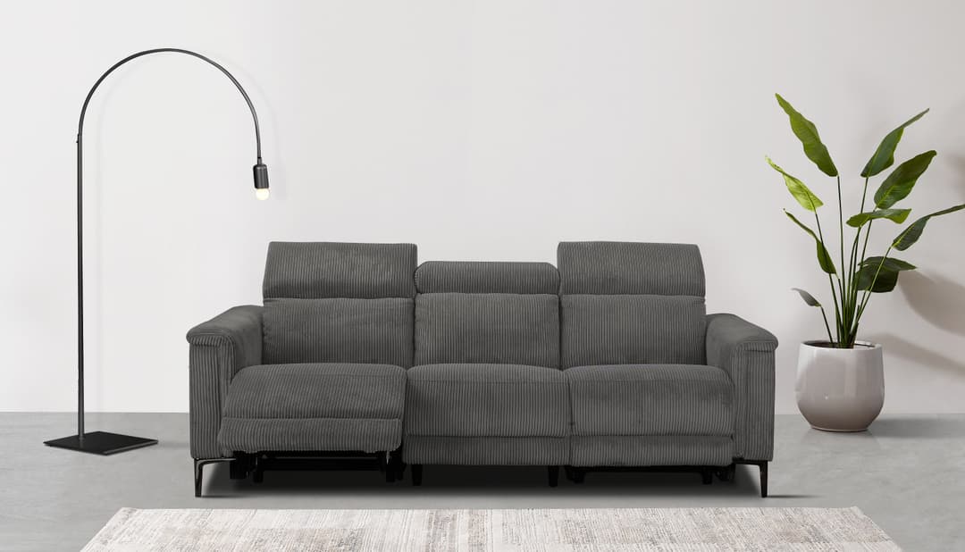OTTO home 3-Sitzer LUND Cord | Grau