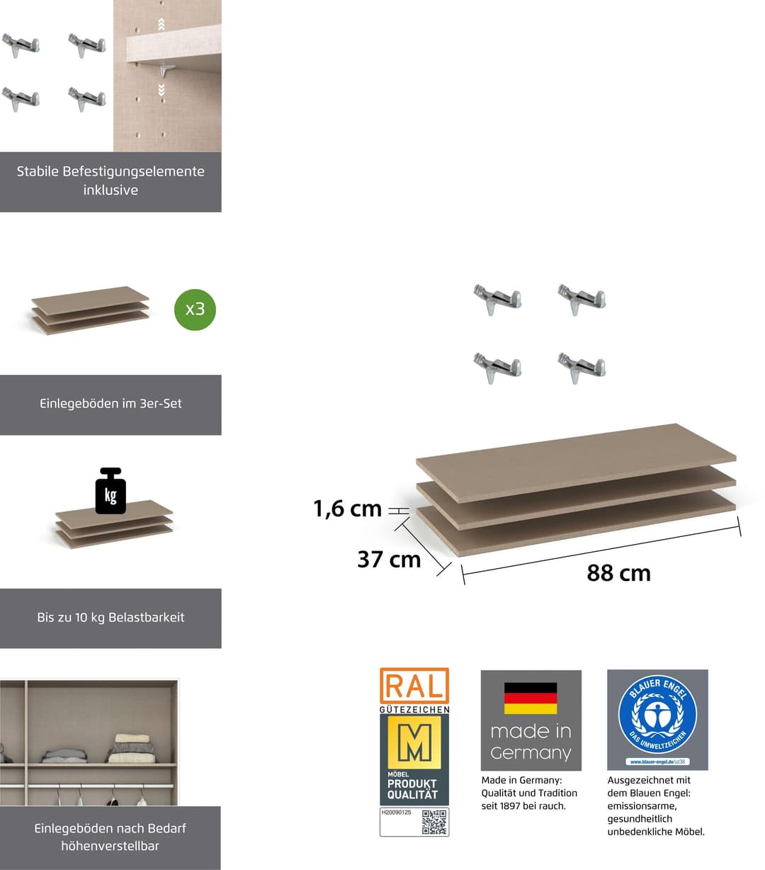 rauch Einlegeboden für Schränke der Serie MINOSA | Beige