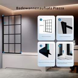 welltime Badewannenaufsatz | Schwarz