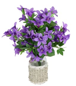 Kunstblume Glockenblumen-Strauß in Vase | Lila
