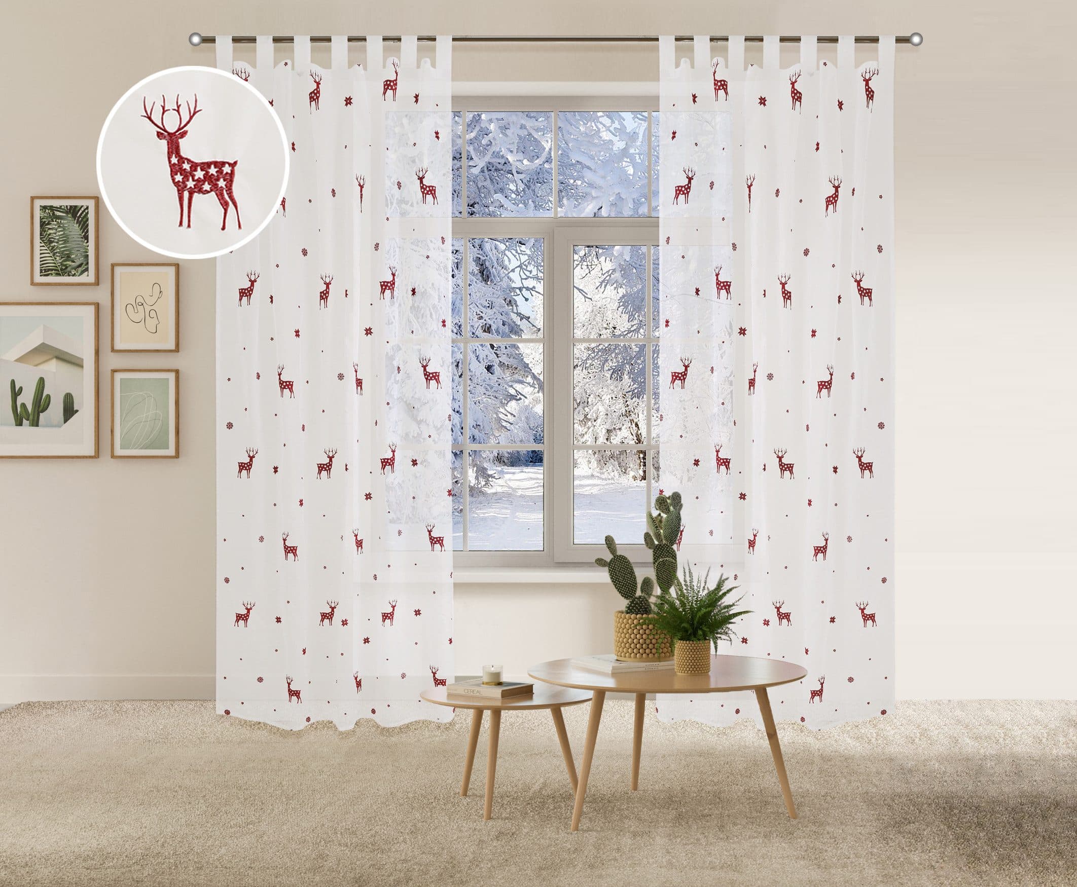 OTTO home Gardine Elch | Rot