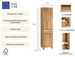 Home affaire Hochschrank Kaika Breite 40 cm | Holztöne