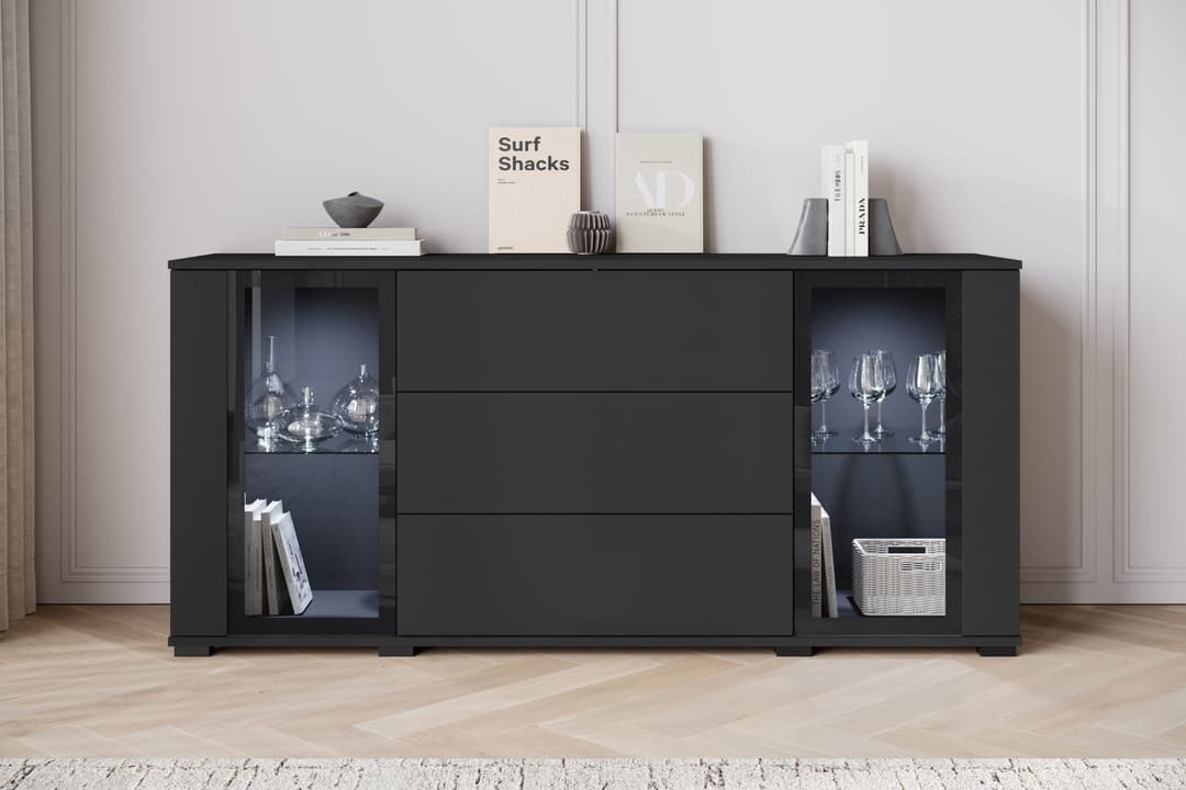 home affaire Sideboard modernes Design | Schwarz