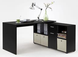 FMD Eckschreibtisch Lexo | Schwarz