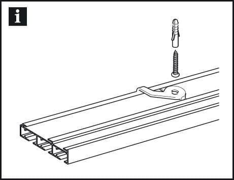 GARDINIA Gardinenstangenhalter Deckenträger 3-läufig | Silber