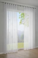 Sehlbach Gardine Schal Voile mit Flockprint Pusteblume | Weiß