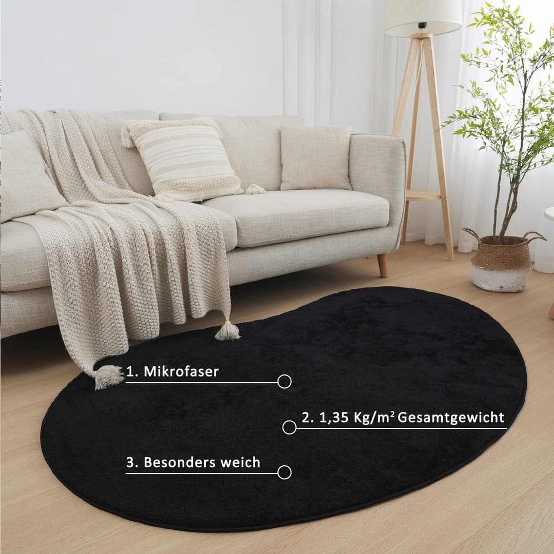 OTTO home Teppich Cali Bean | Schwarz
