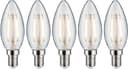 Paulmann LED-Filament 5er Pack 2,6W Kerze E14 klar 2700K | Transparent