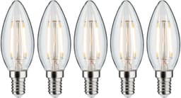 Paulmann LED-Filament 5er Pack 2,6W Kerze E14 klar 2700K | Transparent