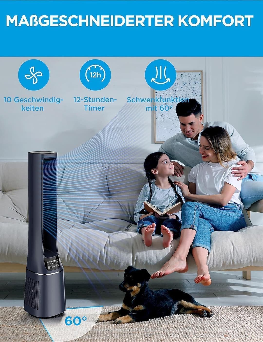 Midea MFP-120i BL Turmventilator | Schwarz