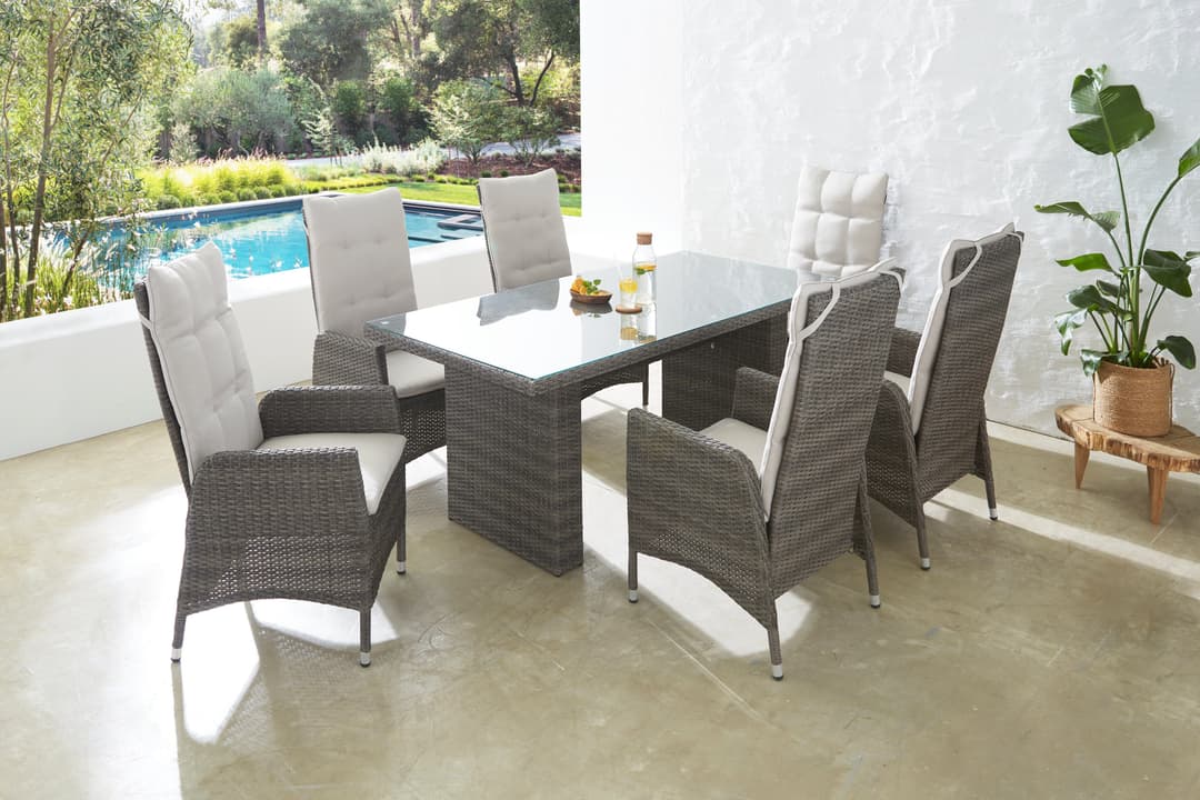 KONIFERA Garten-Essgruppe Casablanca | Grau