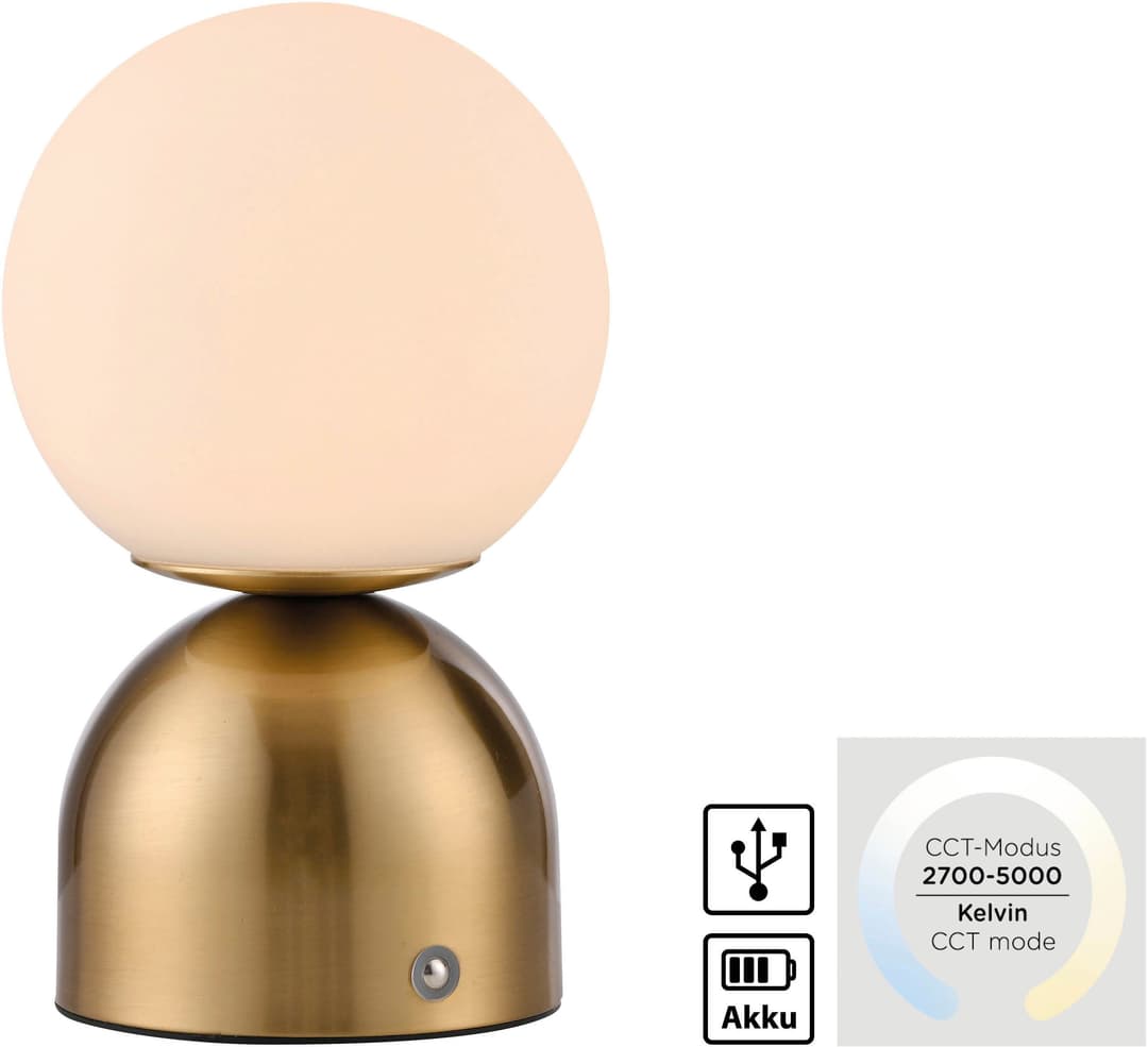 SCHÖNER WOHNEN-Kollektion LED Tischleuchte RUDI | Gold