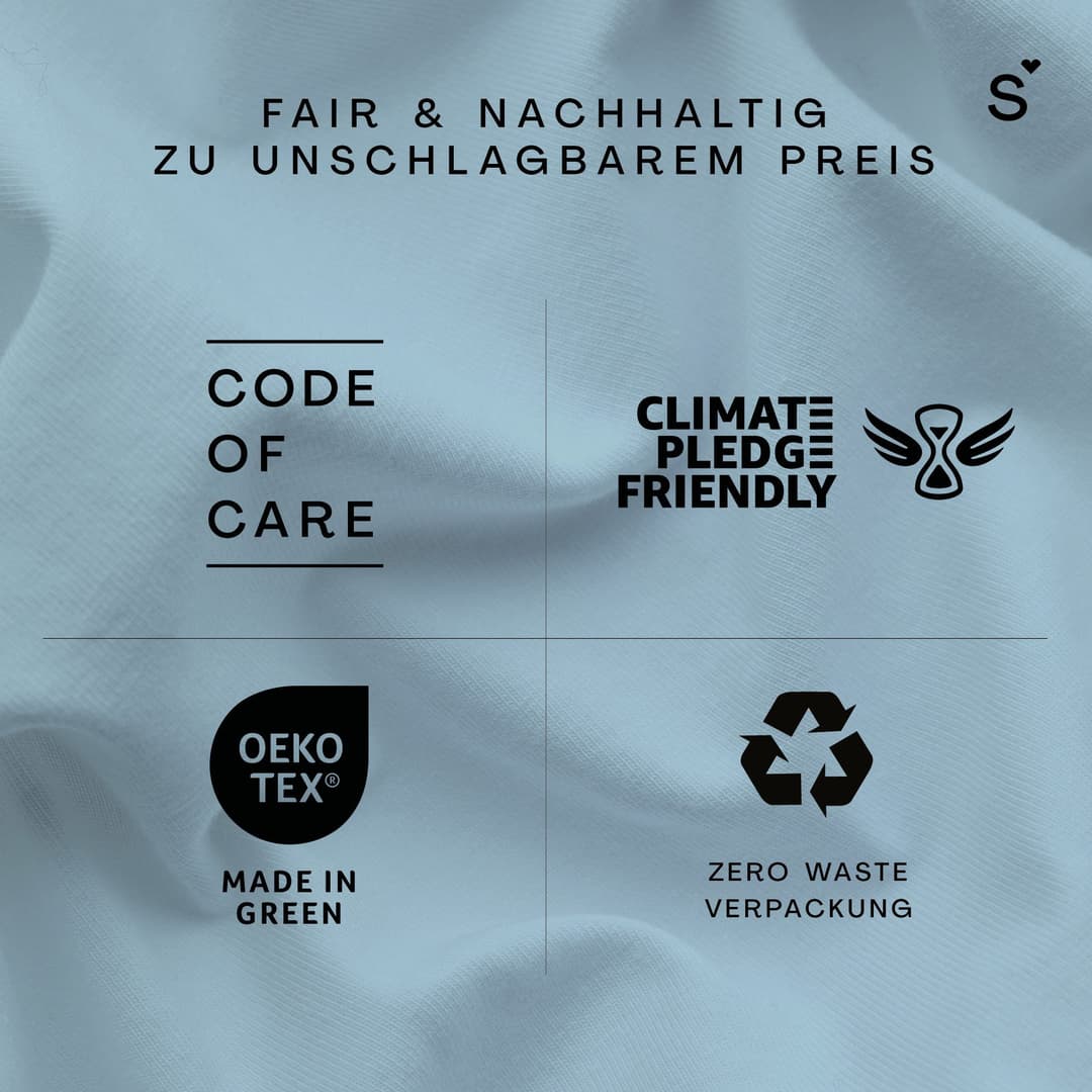 Schlafgut Basic Cotton Spannbettlaken | Blau