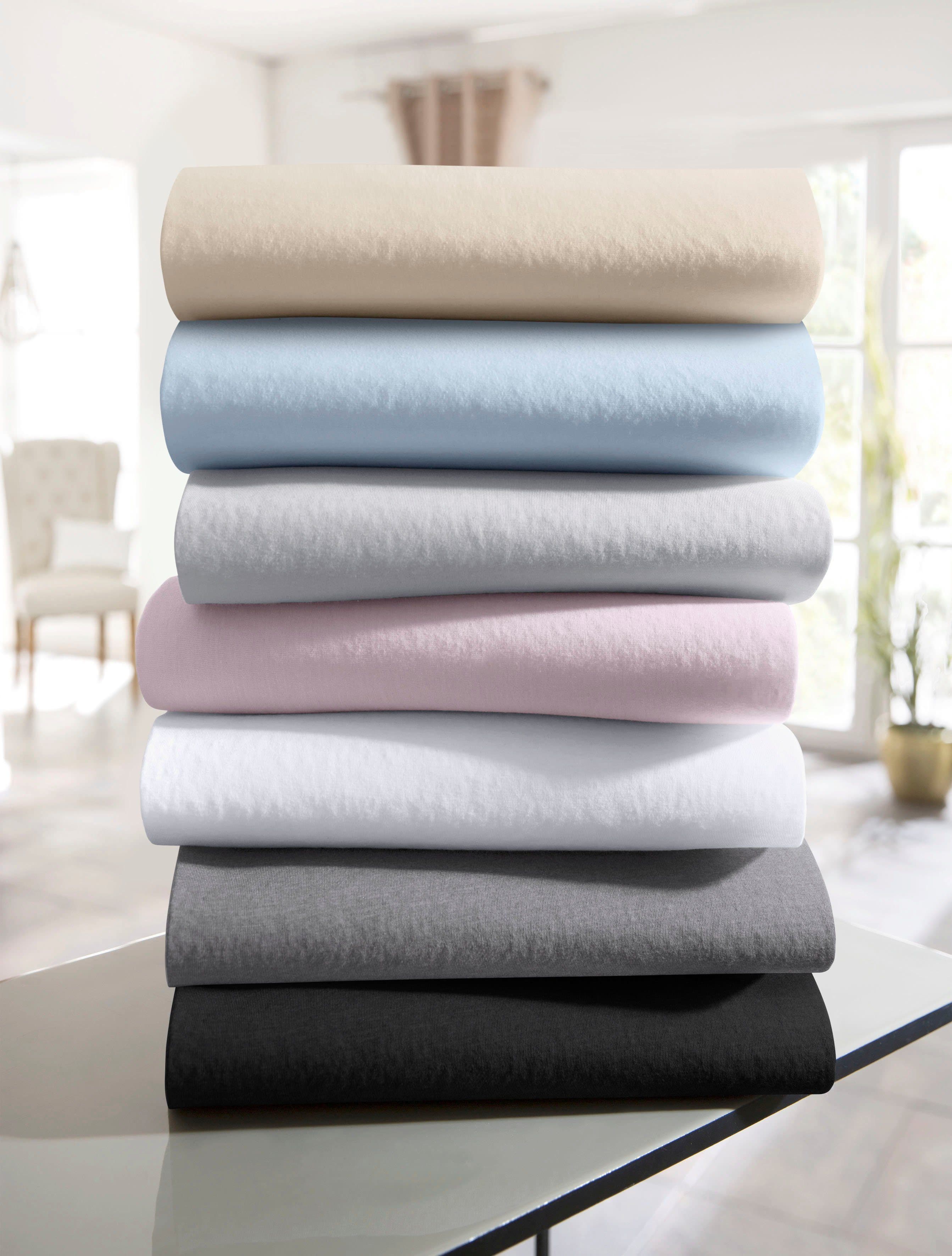 OTTO home Spannbettlaken GRETA Jersey | Grau