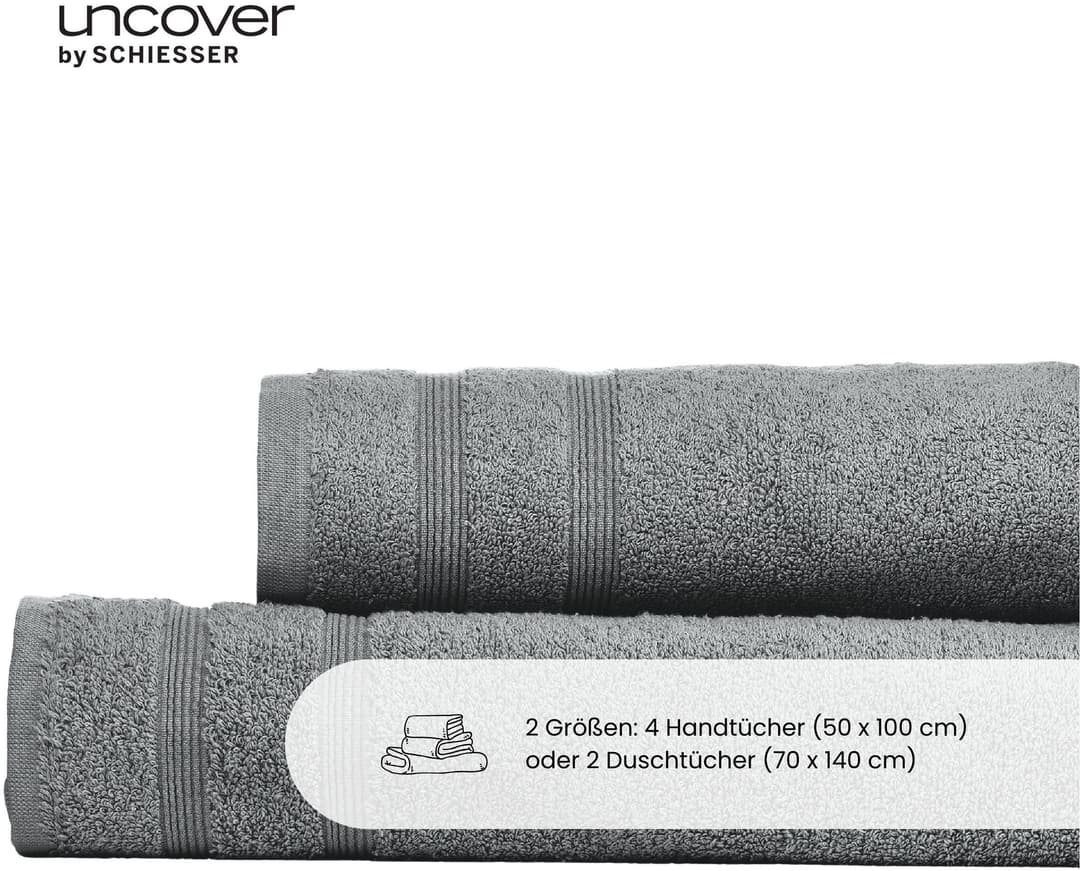 uncover by SCHIESSER Handtücher Brooklyn | Grau